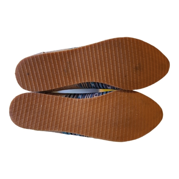 Piranda* Dignity* Slip on Flats* Blue/Tan Print* Sz 9 - Picture 7 of 8